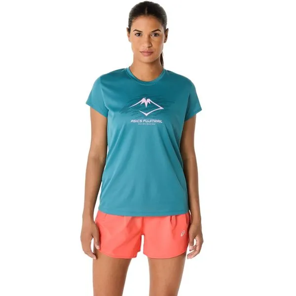 Camiseta ASICS Fujitrail Logo - Feminino - Azul - tam: PP
