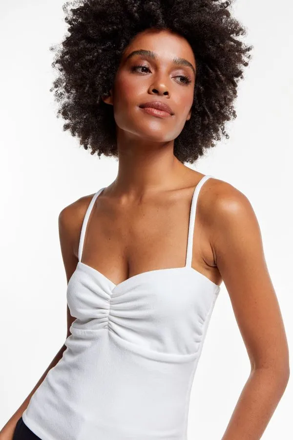 BLUSA DETALHE DECOTE DRAP OFF WHITE - PP
