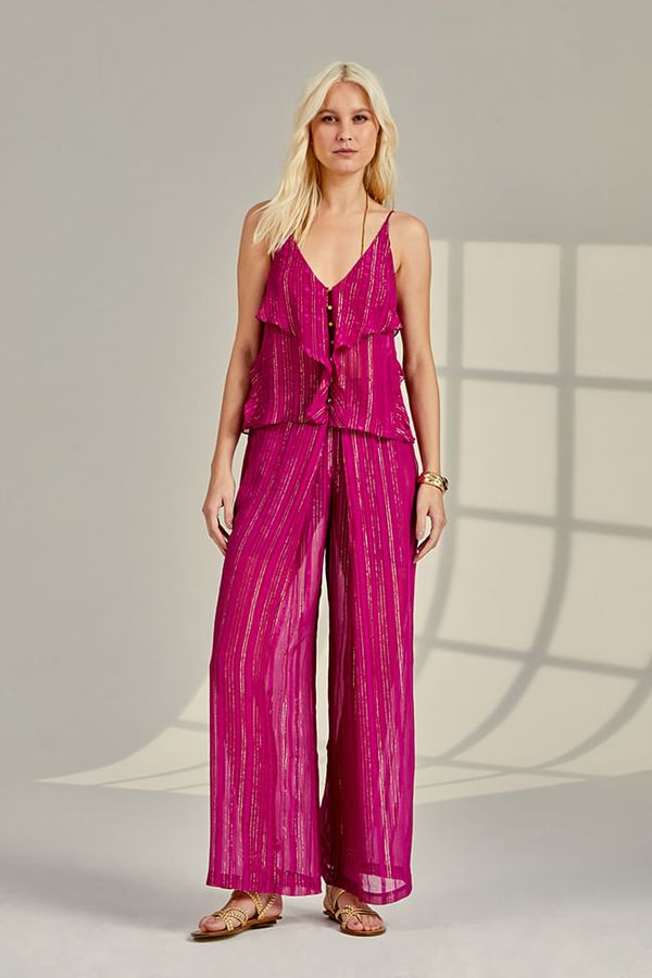 CALÇA BE LUREX ROSA - 36