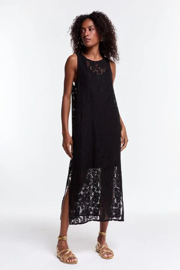 VESTIDO RENDA MIRAGEM PRETO - 38