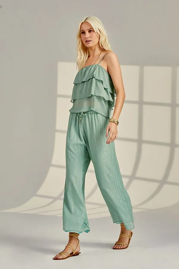 CALÇA ELÁSTICO MIRA TURQUESA - 36