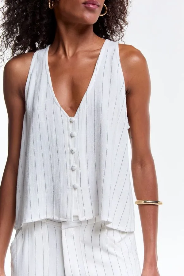 BLUSA LINHO LIST OFF WHITE - 38