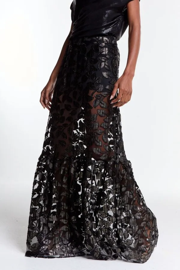 SAIA LONGA FOIL LUREX PRETO - 42