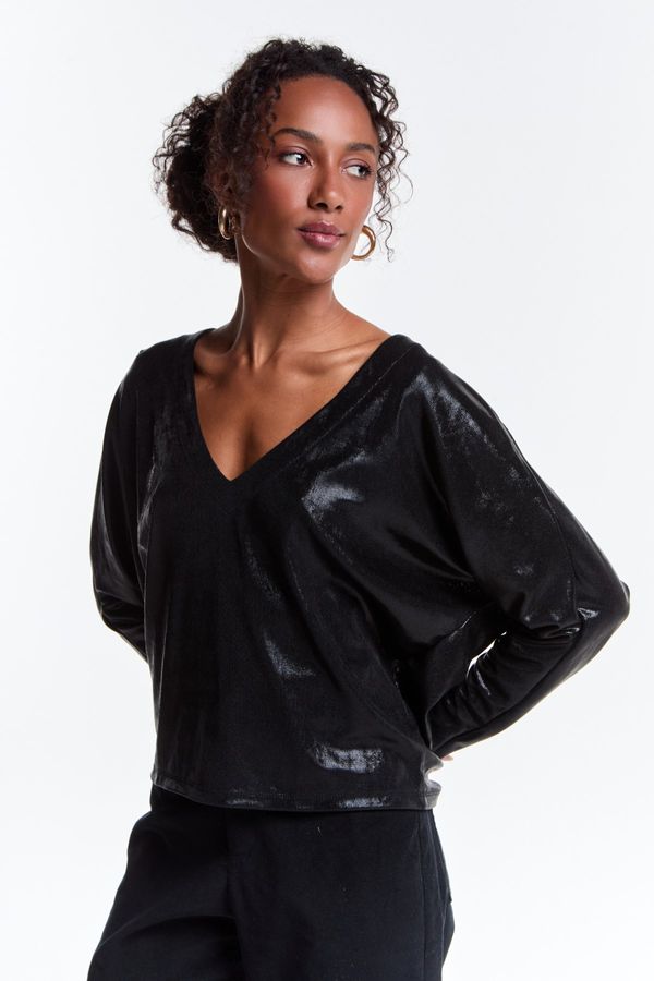 BLUSA MANGA LONGA STAR BLACK PRETO - P
