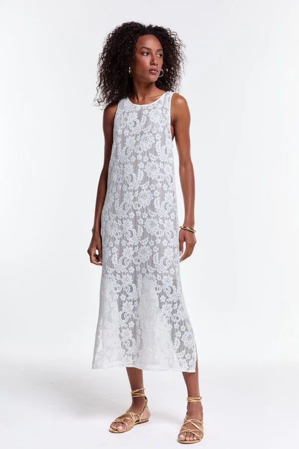 VESTIDO RENDA MIRAGEM OFF WHITE - 40