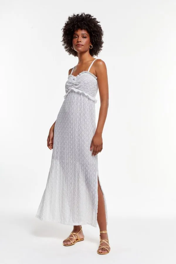 VESTIDO RENDA COSTEIRA OFF WHITE - M