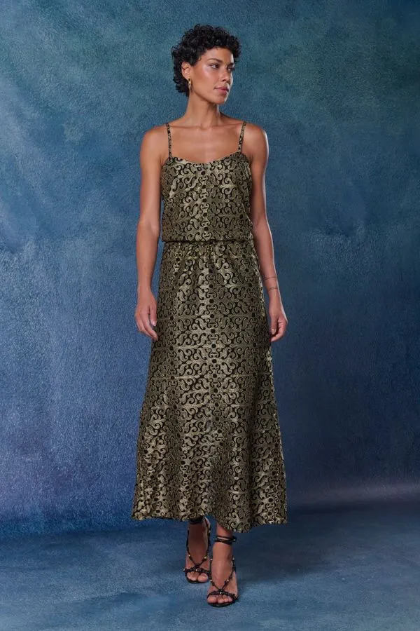 VESTIDO ARABESCO GOLD PRETO - 38