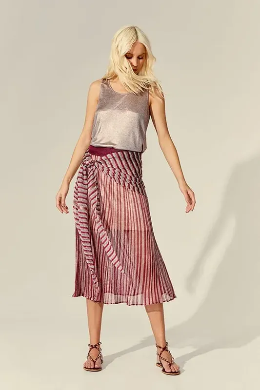 SAIA FAIXA TRICOT LUREX ROSA - G