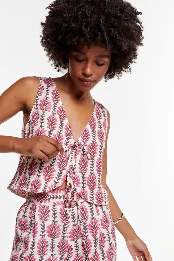 BLUSA LINHO ESTAMPA NAVITA ROSA - 44