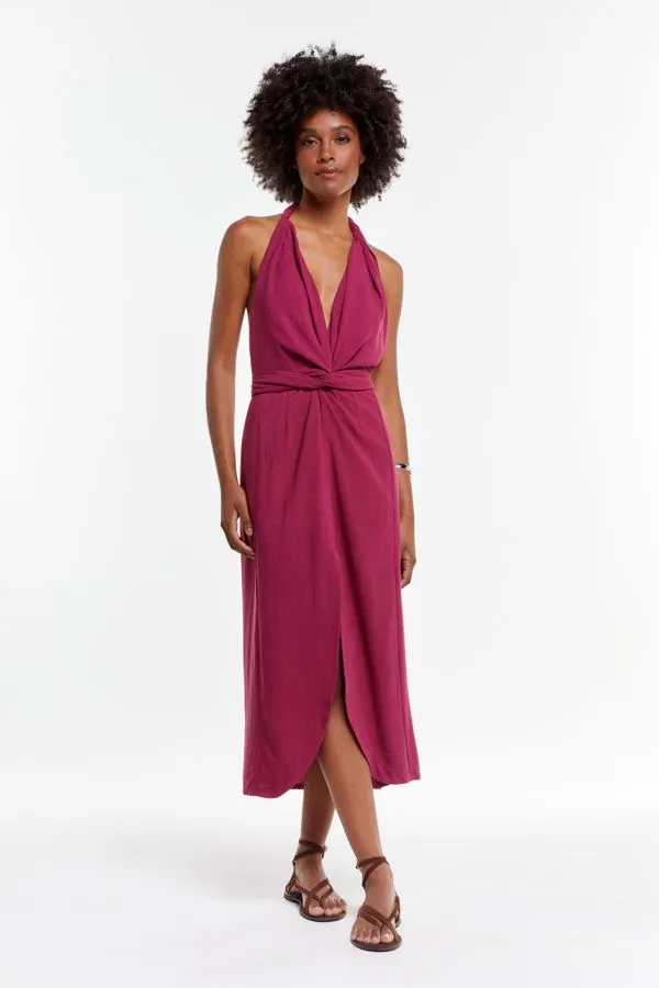 VESTIDO LINHO STRONG UVA - 42