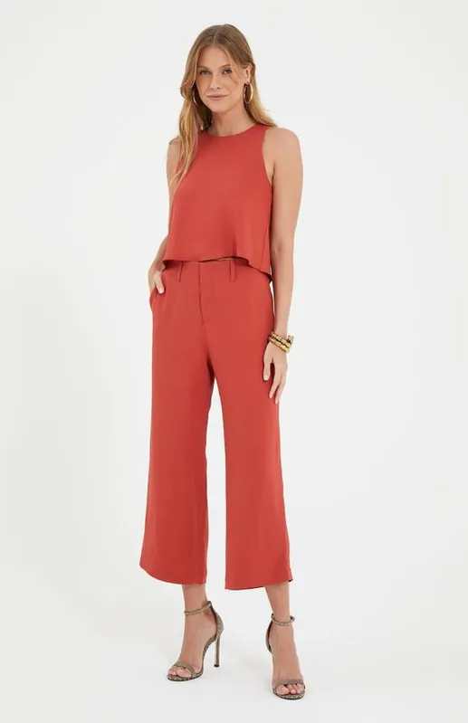 CALÇA VERONICA VERÃO VERMELHO ESCURO - 40