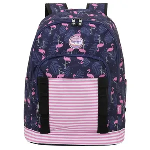 Mochila Feminina Pink Flamingo Azul Escura 0220218337001