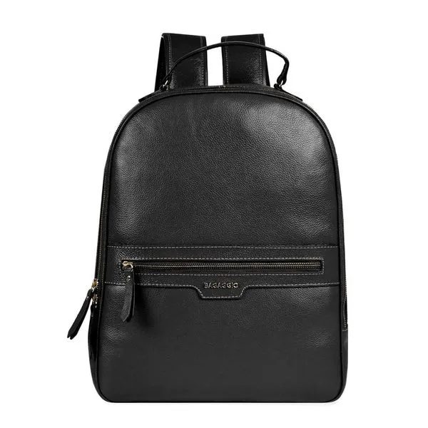 Mochila Feminina Couro Basic Grande Preta G / Preto