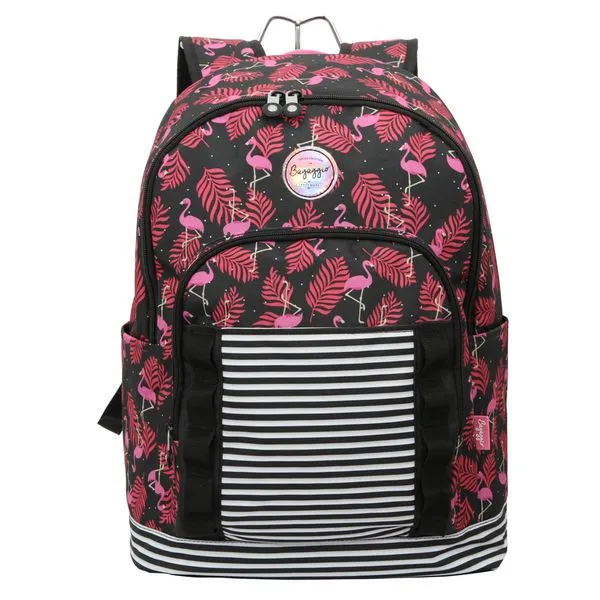 Mochila Feminina Pink Flamingo Preta 0220218458001