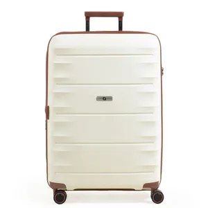 Mala Média 23 kg Polipropileno 4 Rodas Zíper Safebag SwissOne Genebra II Branca E Bege 0018445690004