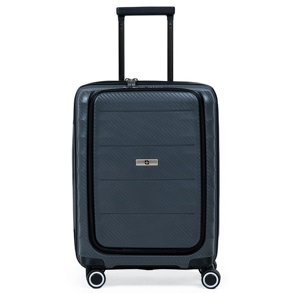 Mala de Bordo 10 kg Polipropileno 4 Rodas Com Porta Notebook SwissOne Genebra II Cinza 0018444189003