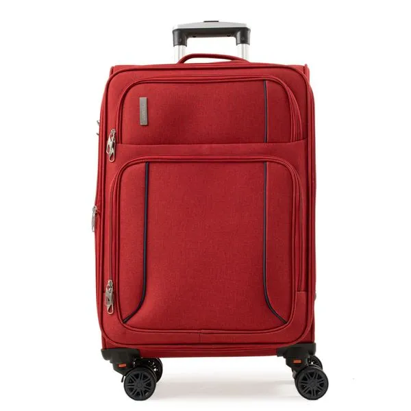 Mala Média 23 kg Poliéster 4 Rodas Zíper Safebag Bagaggio Marselha Vermelha 0018392651004