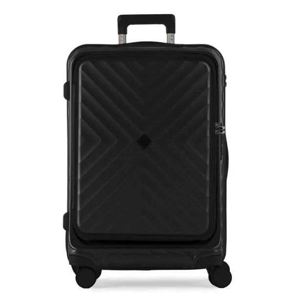 Mala Média 23 Kg Policarbonato 4 Rodas Barcelona II Preta M / Preto