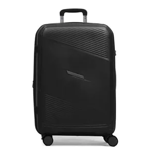 Mala Média 23 Kg Polipropileno 4 Rodas Seul Preta M / Preto