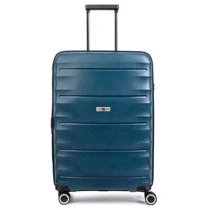 Mala Média 23 kg Polipropileno 4 Rodas Zíper Safebag SwissOne Genebra II Preta e Verde 0018445644004
