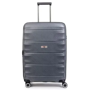 Mala Média 23 kg PolipropileNÃO 4 Rodas Zíper Safebag SwissOne Genebra Cinza 0012818189004