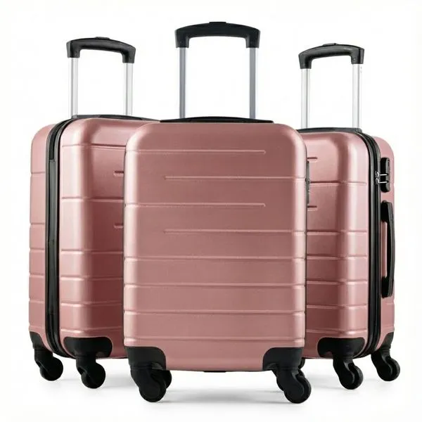 Conjunto de 3 Malas de Bordo PP 8 Kg ABS 4 Rodas 18,5" Downtown Rosé 001868258600200186825860020018682586002