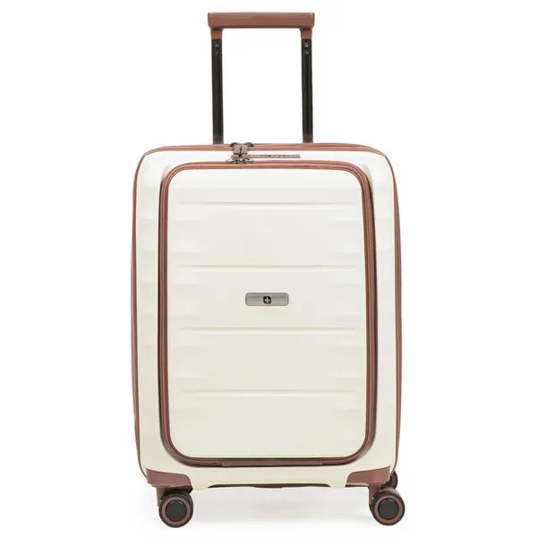 Mala de Bordo 10 kg Polipropileno 4 Rodas com porta notebook SwissOne Genebra II Branca e Bege 0018444690003