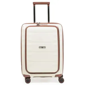 Mala de Bordo 10 kg Polipropileno 4 Rodas com porta notebook SwissOne Genebra II Branca e Bege 0018444690003