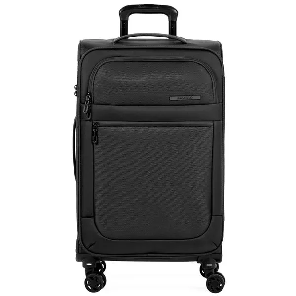 Mala Média de 23kg Poliéster 4 Rodas 25,5" Edimburgo Preta M / Preto