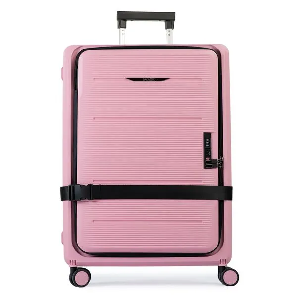 Mala Média 23 kg Polipropileno 8 Rodas Dobrável Slim Rosa 0018519676004