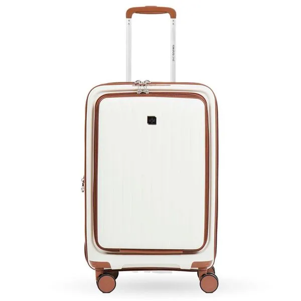 Mala de Bordo 10 Kg Polipropileno 4 Rodas Swiss One Topázio Off White P / Off white
