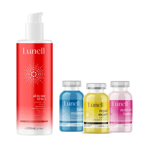 Kit Cronograma Capilar Lunell + Leave-in 10x1 All in One (4 Produtos)