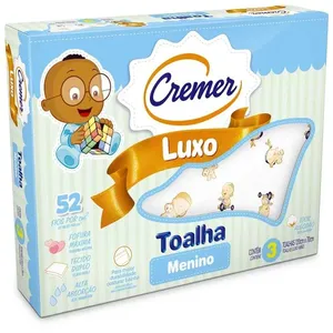 Toalha Fralda Cremer Luxo Estampada Menino 3 Unidades