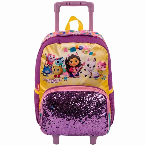Mochila de Rodinha Sestini A Casa Mágica Da Gabby Meow Colorido 066153-00 Mochila de Rodinha Sestini A Casa Mágica Da Gabby Meow Colorido 066153-00