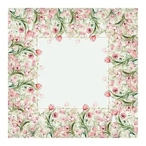 Toalha De Mesa NSW Decor 74x74cm Tulipas 6176 (MP)