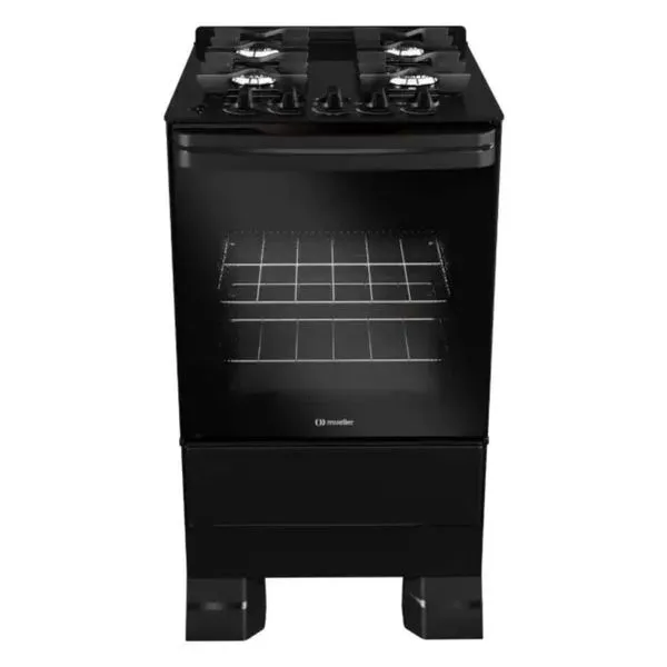 Fogão 4 Bocas Mueller Mesa de Vidro Acendimento Automático MFV4BF | Preto (Bivolt)