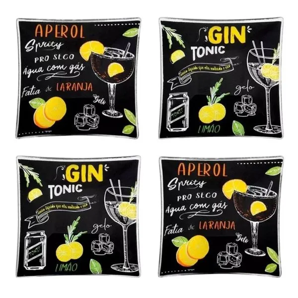 Kit Petisqueira Wolff 4 Unidades Quadradas Gin E Aperol (MP)