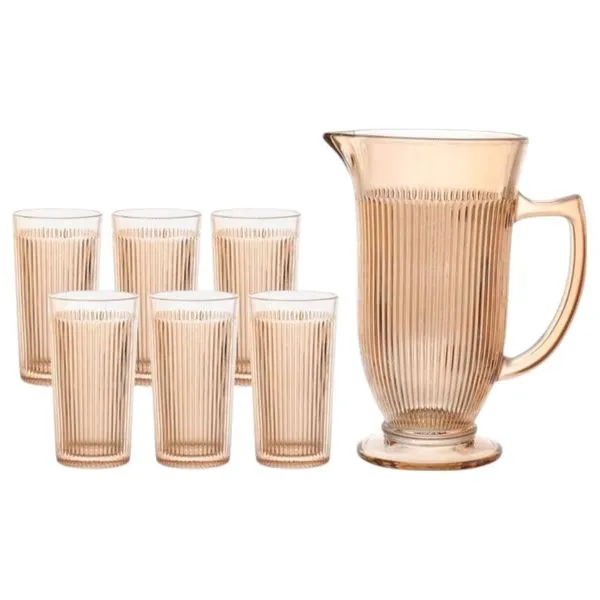 Conjunto De Jarra E Copos 7 Peças Hauskraft 1 Litro Lila (MP)