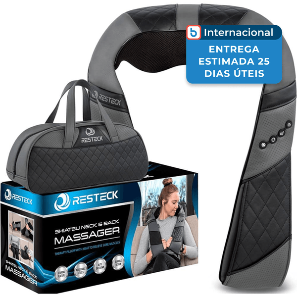 Massageador para Pescoço 3D Resteck Preto/Cinza A-MBI