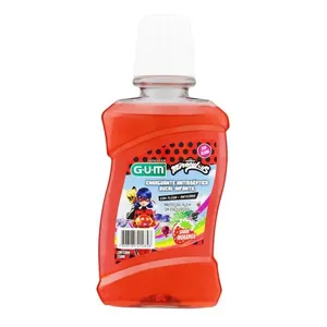 Enxaguante Bucal Infantil Gum Antisséptico Zero Álcool Morango 250ml