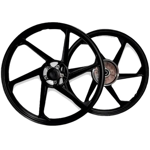 Aro Liga Leve BHD Biz 100/110/110I/125 ES/KS Freio A Tambor Mod 6 Pontas Preto (MP)
