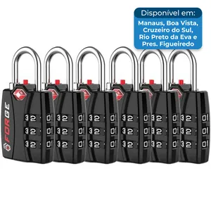 Conjunto de Cadeado 6 Unidades Forge Preto A-BI