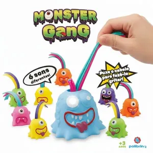 Brinquedo Monster Gang Puxa Cabelo e Grita com Luz e Som Sortidos