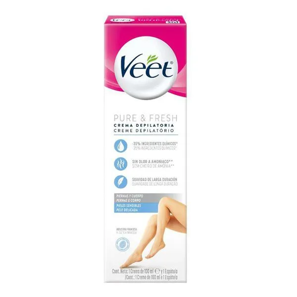 Creme Depilatório Veet Pure & Fresh Pele Sensível 100ml