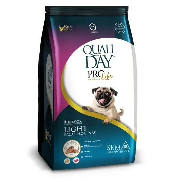 Ração Qualiday Pro Life Light Cães Adultos Raças Pequenas Frango, Batata Doce e Gengibre 2,5 kg