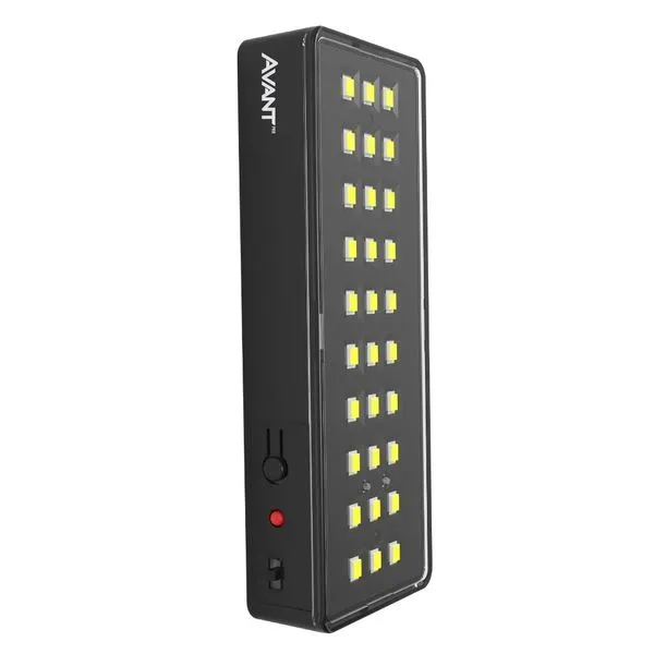 Luminária de Emergência LED Barra Preta 1W 100 Bivolt Avant Luminária de Emergência LED Barra Preta 1W Luz Branca 100 lúmens