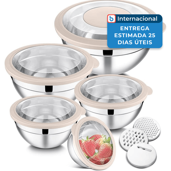 Conjunto de Bowls 5 Peças Inox A-MBI