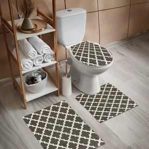 Kit Tapete Banheiro Branyl Odessa AM5053 3 Peças Café Com Leite (MP)