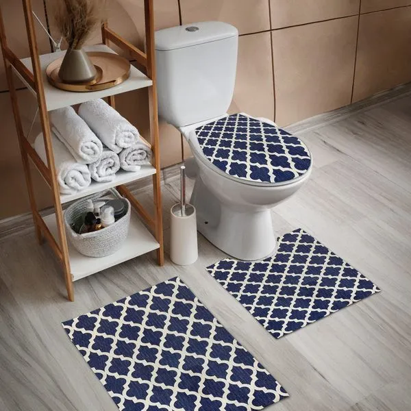 Kit Tapete Banheiro Branyl Odessa AM5053 3 Peças Royal (MP)