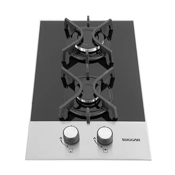 Cooktop 2 Bocas Suggar Ferro Fundido Preto Com Inox à Gás FG2002FVPIX Bivolt